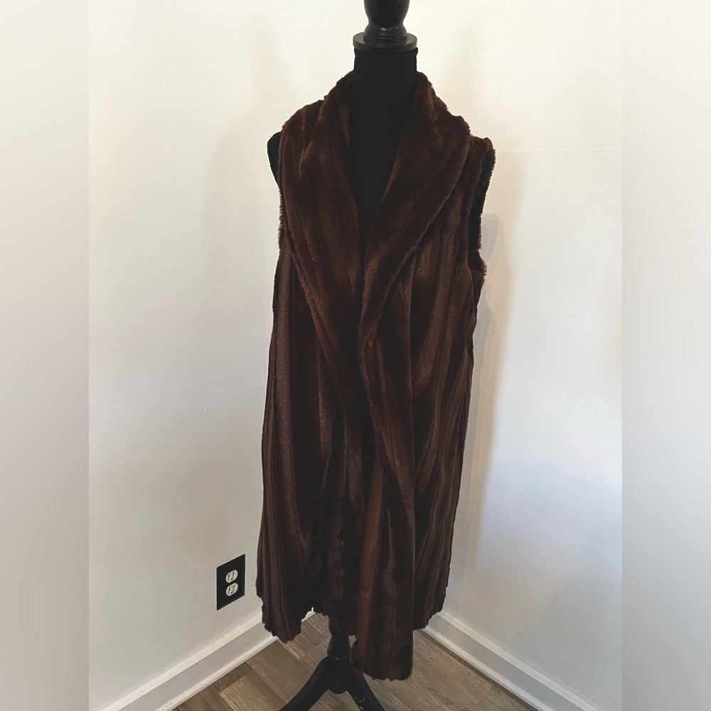 Vintage Brown Faux Fur Cover Up